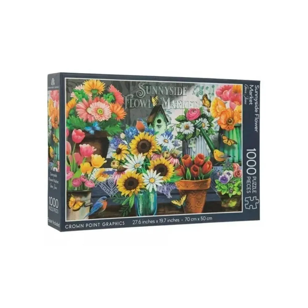 Crown Point Graphics Gina Jane Sunnyside Flower Market 1000 pc Jigsaw Puzzle